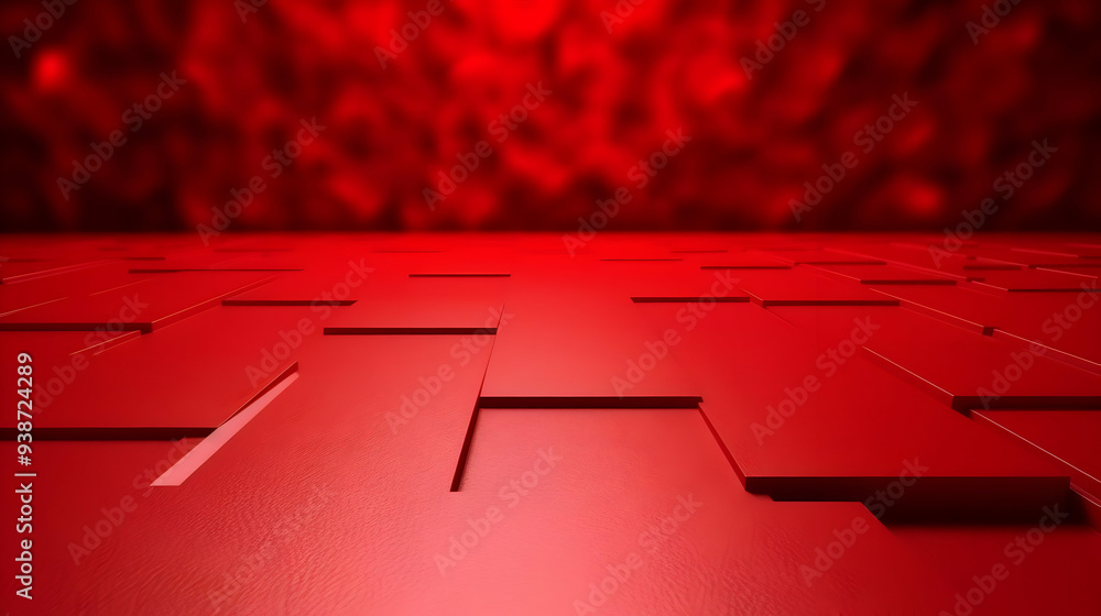 Poster red abstract background with geometric shapes