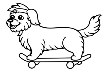 Sure! How about Shih Tzu Skateboarding Vector Design line Art vector illustration