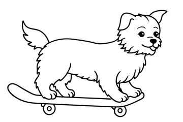 Sure! How about Shih Tzu Skateboarding Vector Design line Art vector illustration