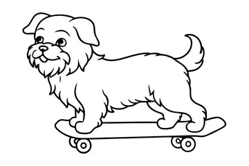 Sure! How about Shih Tzu Skateboarding Vector Design line Art vector illustration