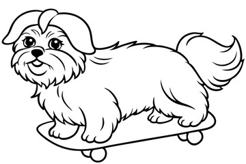 Sure! How about Shih Tzu Skateboarding Vector Design line Art vector illustration