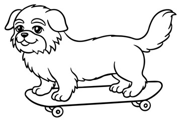 Sure! How about Shih Tzu Skateboarding Vector Design line Art vector illustration