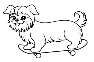 Sure! How about Shih Tzu Skateboarding Vector Design line Art vector illustration