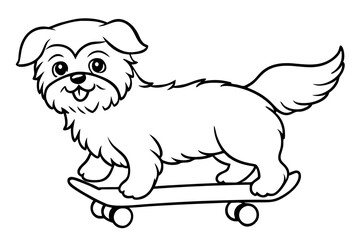 Sure! How about Shih Tzu Skateboarding Vector Design line Art vector illustration