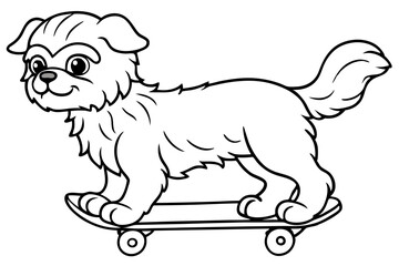 Sure! How about Shih Tzu Skateboarding Vector Design line Art vector illustration