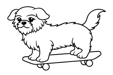 Sure! How about Shih Tzu Skateboarding Vector Design line Art vector illustration