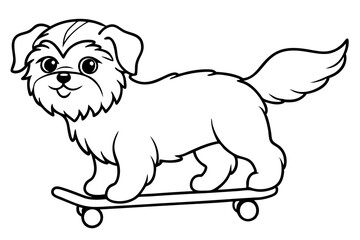Sure! How about Shih Tzu Skateboarding Vector Design line Art vector illustration