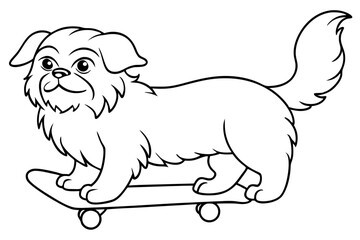 Sure! How about Shih Tzu Skateboarding Vector Design line Art vector illustration
