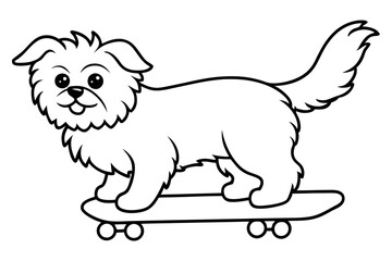 Sure! How about Shih Tzu Skateboarding Vector Design line Art vector illustration