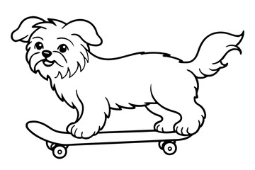 Sure! How about Shih Tzu Skateboarding Vector Design line Art vector illustration