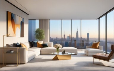 beautiful apartment, interior. 3d rendering