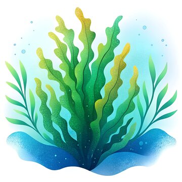 green seaweed underwater scene clip art preview