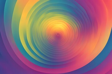 Obraz premium A gradient spiral pattern with vivid colors transitioning from the center to the edges, AI Generated