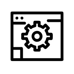 gear icon vector, used for system settings, mobile interfaces, or control panels in digital apps.