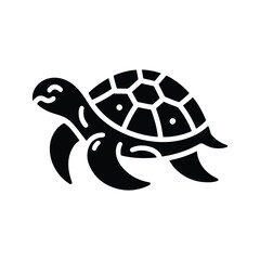 Animal turtle silhouette vector.