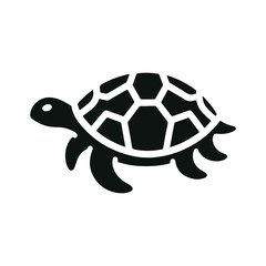 Animal turtle silhouette vector.