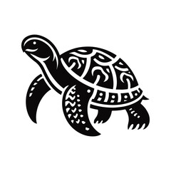 Animal turtle silhouette vector.