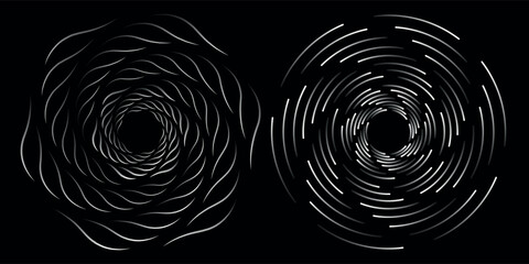 Circular spiral sound wave rhythm from lines.