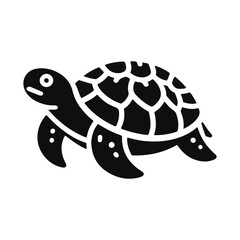Animal turtle silhouette vector.