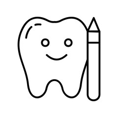tooth with pencil