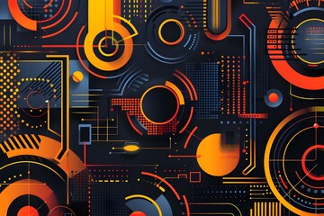 Fototapeta premium Abstract Geometric Design with Bright Colors