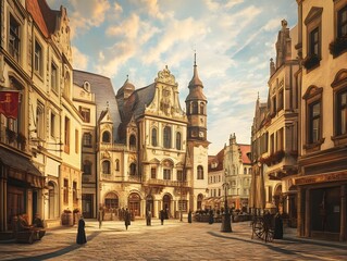 Naklejka premium view of the town