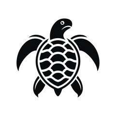 Animal turtle silhouette vector.