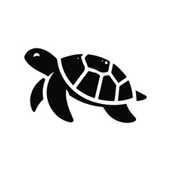 Animal turtle silhouette vector.