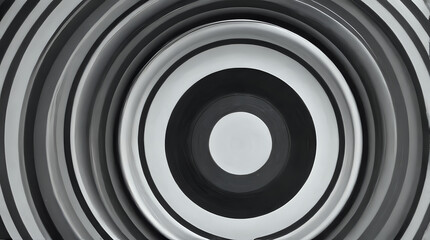 a close up of a black and white circular object with a white center