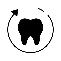 tooth with arrow