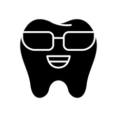 tooth with protective glasses