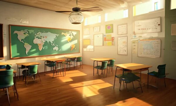 School classroom where students can study