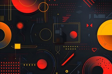 Obraz premium Abstract Geometric Design with Red and Yellow Colors