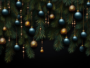 Happy new year card on black background