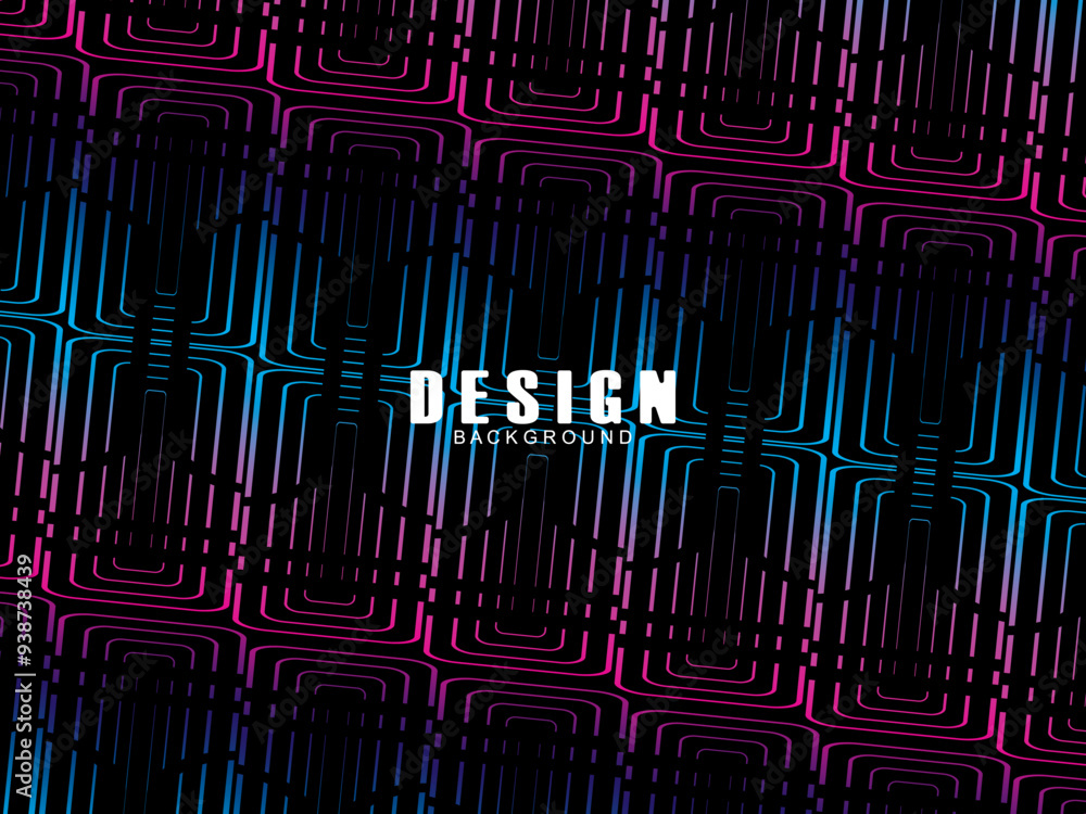 Fototapete futuristic abstract technology shining rainbow light lines with modern lines pattern black backgroun