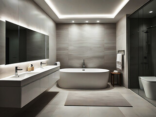 White modern design wash room