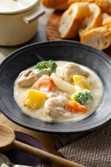White cream stew.
Image of a delicious cream stew.

