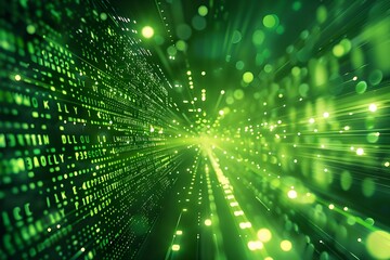 Naklejka premium Abstract Green Digital Data Stream