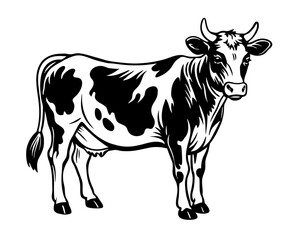 cow silhouette vector illustration