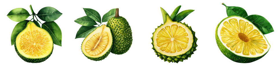 A vibrant collection of tropical fruits featuring lemon and pineapple. Perfect for enhancing food-related projects and marketing.