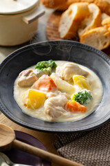 White cream stew.
Image of a delicious cream stew.

