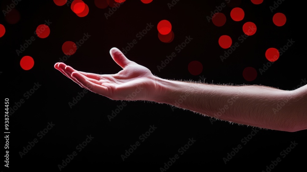 Aufkleber a close up shot of a dancer hand reaching towards the sky, capturing the dynamic fluidity of motion 