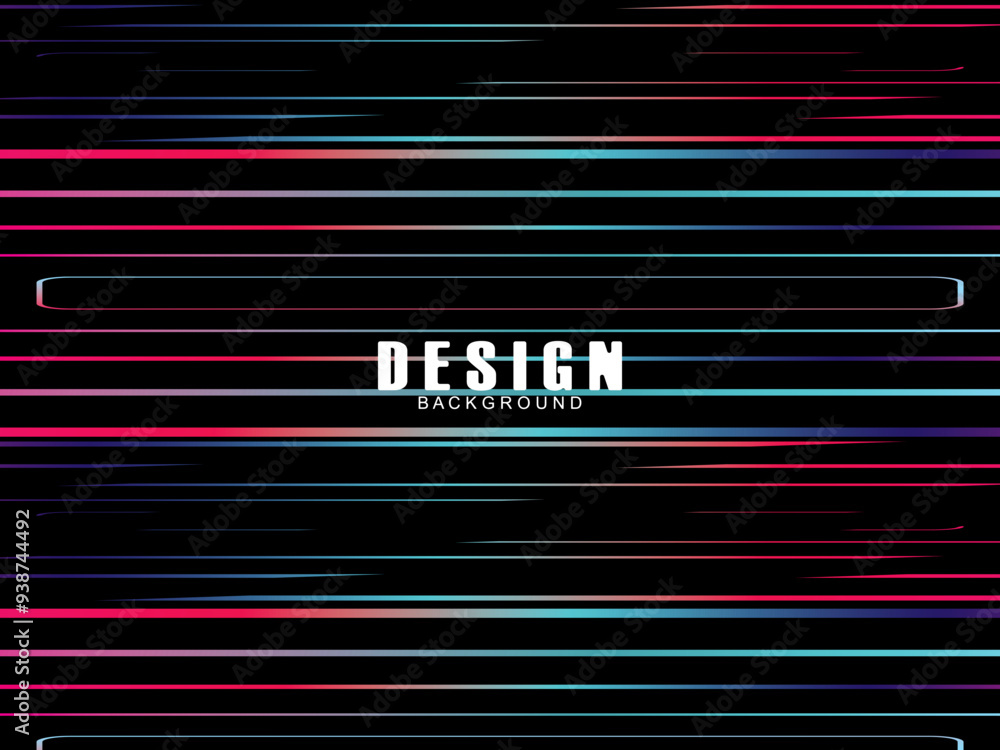 Fototapete futuristic abstract technology shining rainbow light lines with modern lines pattern black backgroun