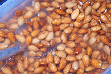 Soaking almonds in water overnight makes for a nutritious and healthy snacking option