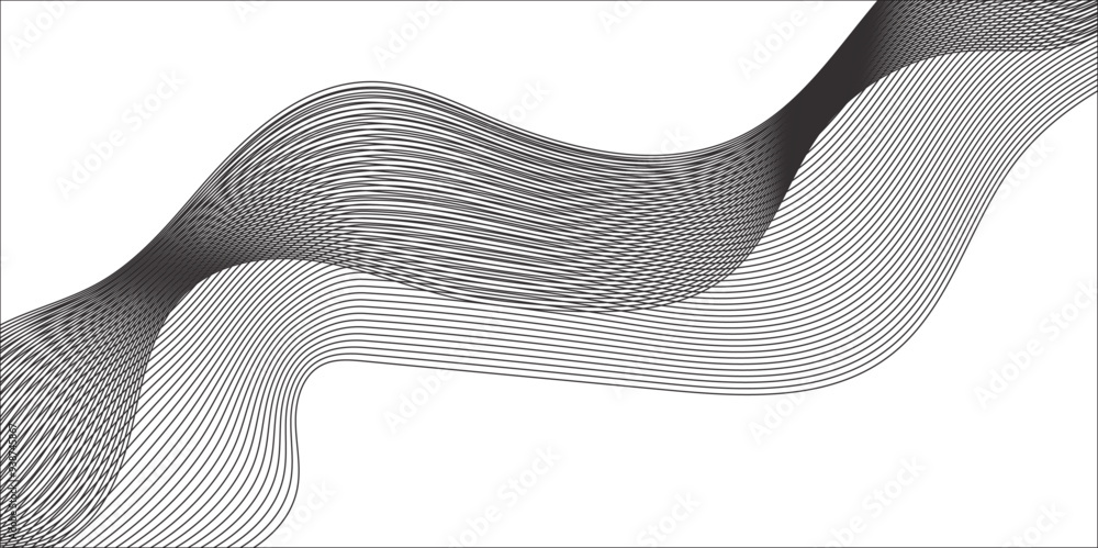 Aufkleber abstract vector line wave graphics on white background. digital frequency track equalizer. stylized 