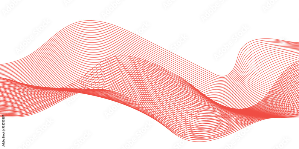Poster abstract colorful orange lines on a white background. digital frequency track equalizer. digital fre