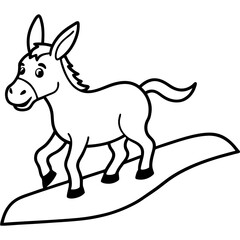 Running Donkey Cartoon Art vector illustration