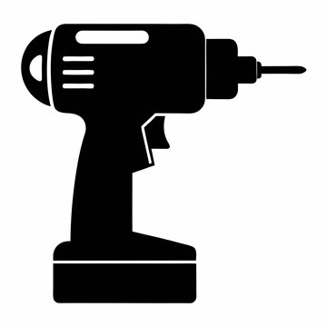 black cordless drill tool silhouette clip art preview