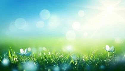 Obraz premium A Serene and Colorful Landscape of Sunlit Greenery