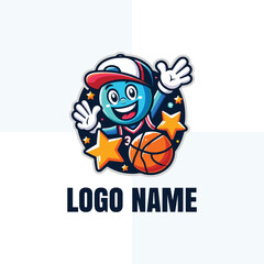 Mascot basket ball logo